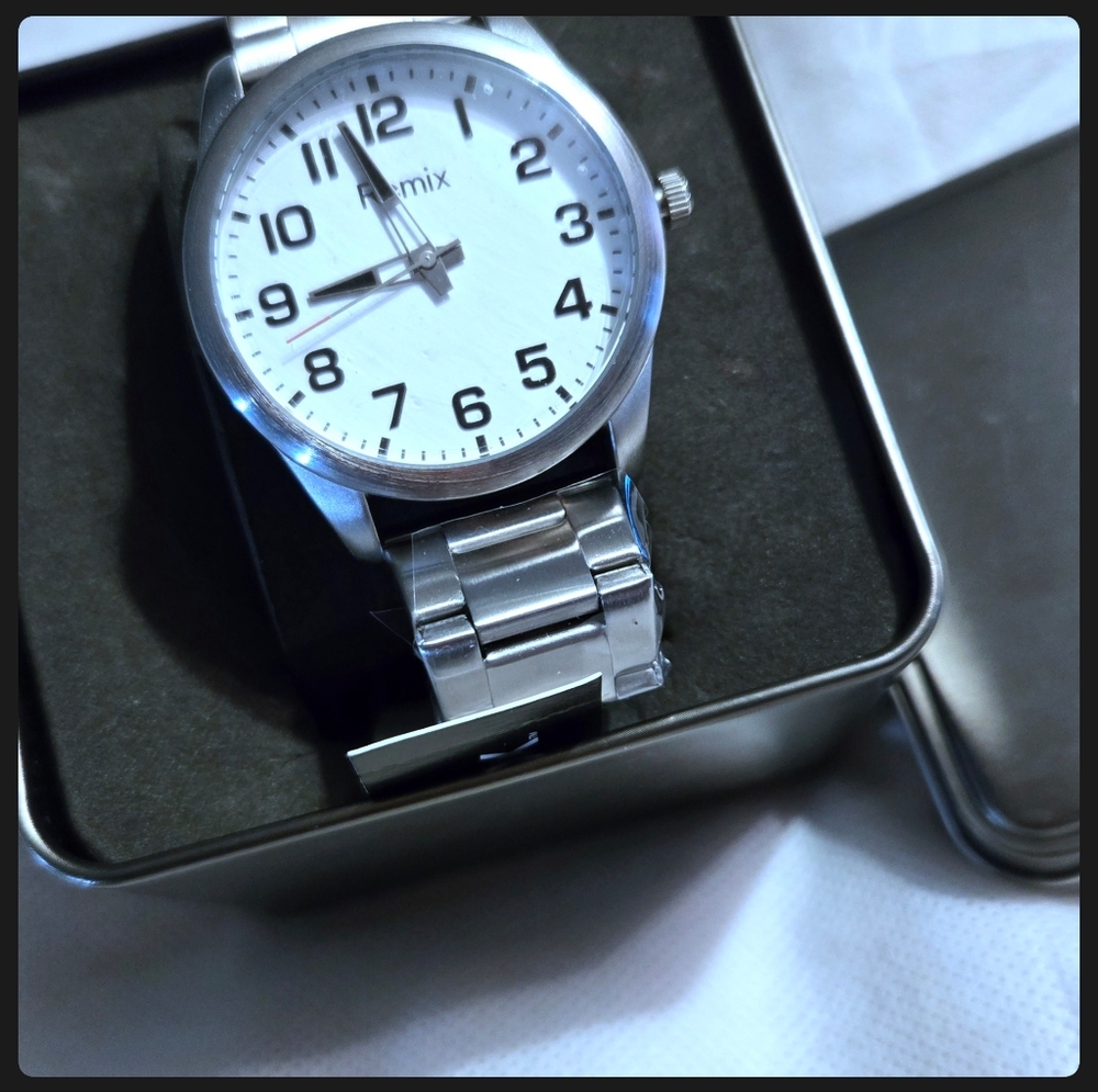 Remix Silver Watch with White Dial